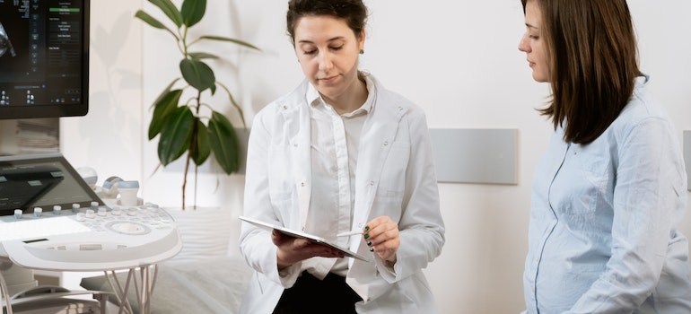Pregnant woman at the doctor's office