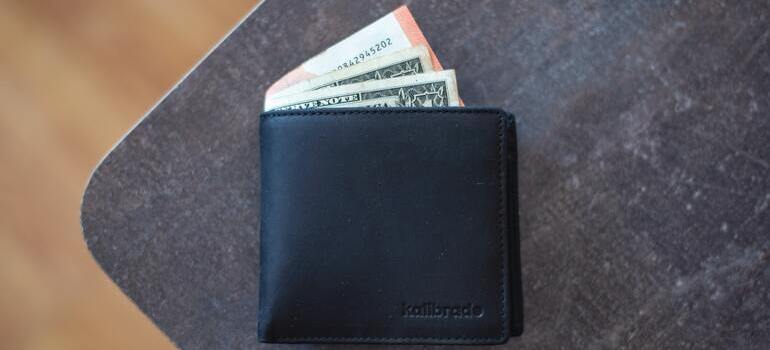 black wallet
