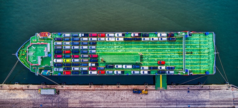 Cars on a cargo ship