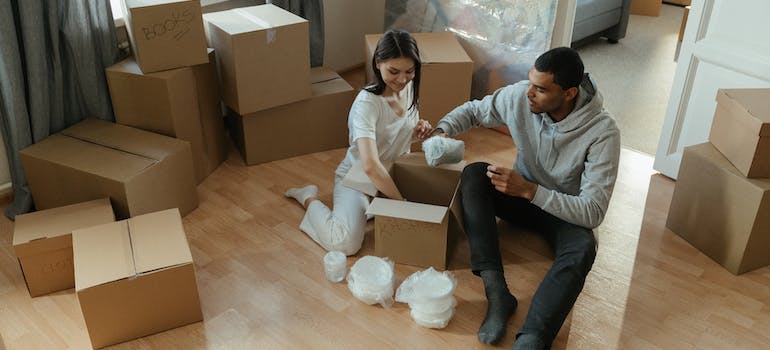 A couple packing