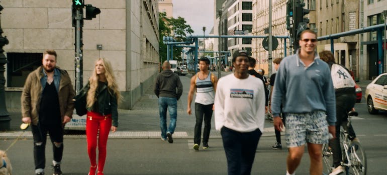 People on a street